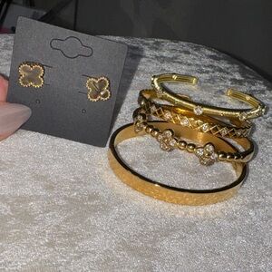 Elegant Gold and Silver Bracelet and Earring Set for Tonya🫶